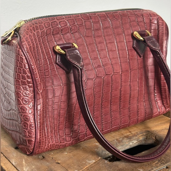 Crocodile handbag Der Dau Custom in Burgundy purse Equestrian - Picture 11 of 11